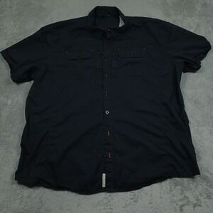 Drake Shirt Mens 3XL Black Button Up Outdoor Short Sleeve Casual